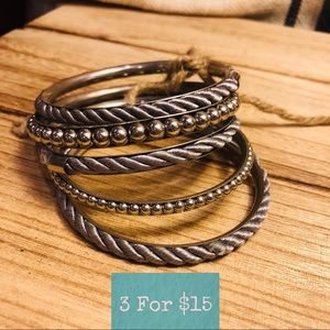 GRAY & SILVER BANGLES